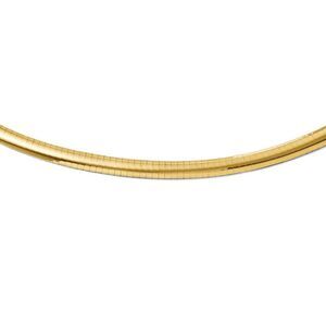 6mm 14k Yellow Gold Domed Omega Chain Necklace, 18 Inch